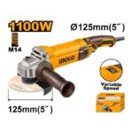 INGCO AVUÇ TAŞLAMA 125 MM 1100 WATT DEVİR AYARLI