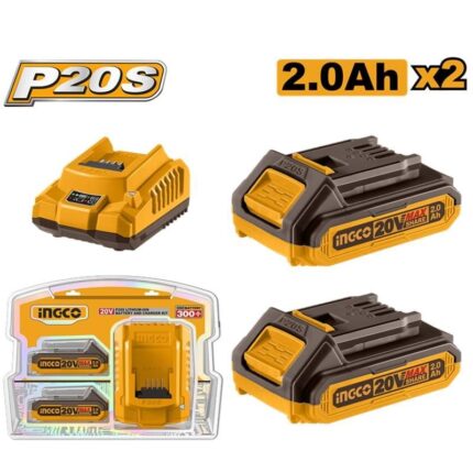 INGCO  Lİ-İON AKÜ VE ŞARJ CİHAZI SETİ 20V 2.0 AH