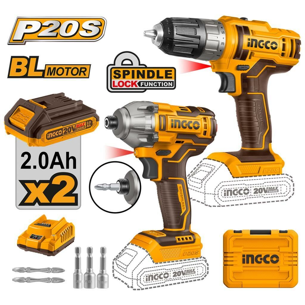 li-ion-akulu-2-li-kombo-set-matkap-ve-vidalama-20v-2-7075 INGCO Lİ-İON AKÜLÜ 2'Lİ KOMBO SET MATKAP VE VİDALAMA 20V 2 - Görsel 1
