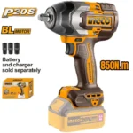 INGCO Lİ-İON AKÜLÜ SOMUN SIKMA 1/2 ''20V 4.0 AH + Lİ-İON AKÜ VE ŞARJ CİHAZI SETİ 20V 4.AH
