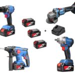 DONGCHENG 4'LÜ SET (KIRICI-DELİCİ/DARBELİ VİDALAMA/TAŞLAMA/SOMUN SIKMA) 4.0 AH 20V