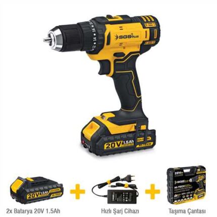 SGS AKÜLÜ VİDALAMA SETİ 20 VOLT (1.5Ah)