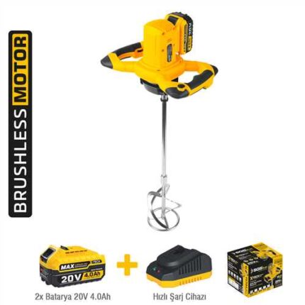 SGS AKÜLÜ KARIŞTIRICI MIXER 20V 2*4.0 Ah (KÖMÜRSÜZ MOTOR)