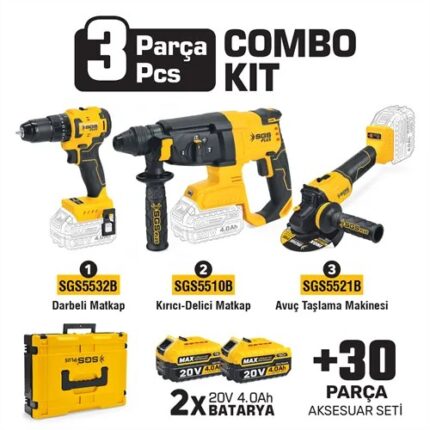 SGS COMBO SET 3 PARÇA (MATKAP/KIRICI-DELİCİ/AVUÇ TAŞLAMA)