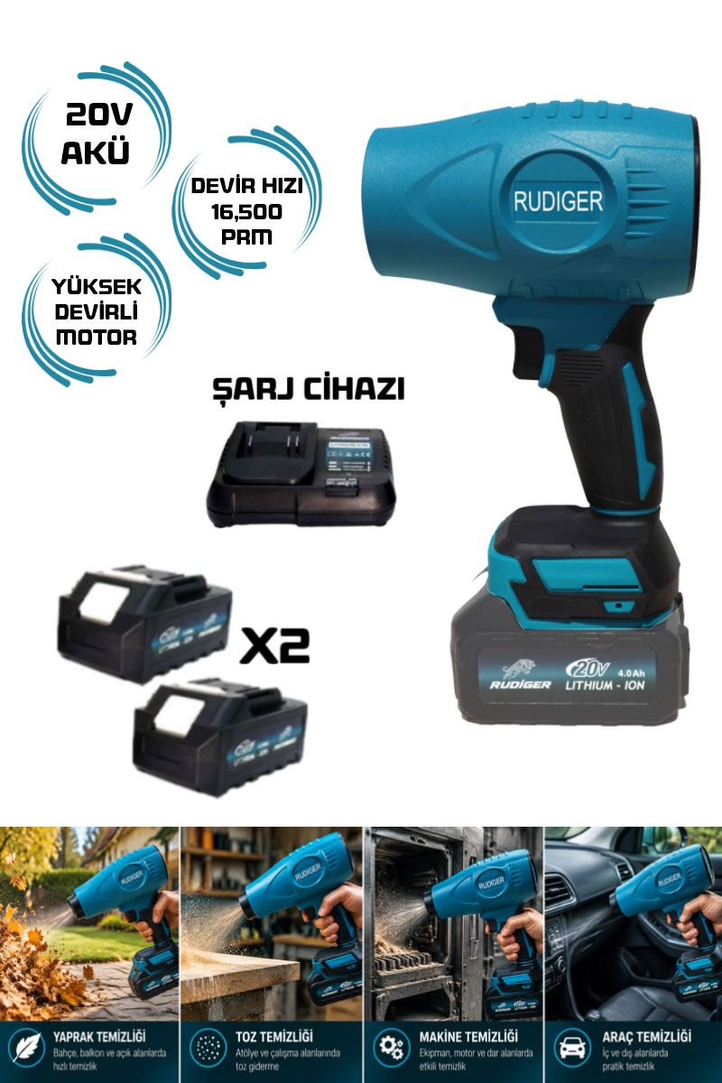 RD-1002 RUDİGER ŞARJLI HAVA ÜFLEME MAK.BX1003 - Görsel 1
