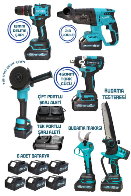 RUDİGER 6 LI SET (4 LÜ SET + TESTERE-MAKAS)