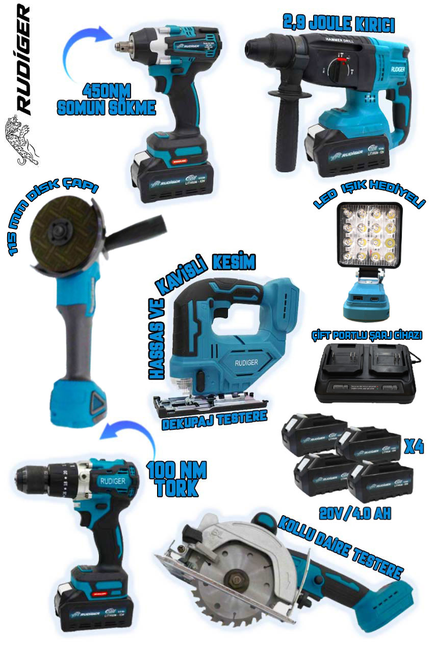RD-1026 RUDİGER 6 LI SET (DEKUPAJ + DAİRE TESTERE) - Görsel 1