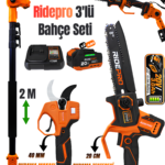 RİDEPRO 3'LÜ BUDAMA SETİ MAKAS+TESTERE+TELESKOPİK KOL