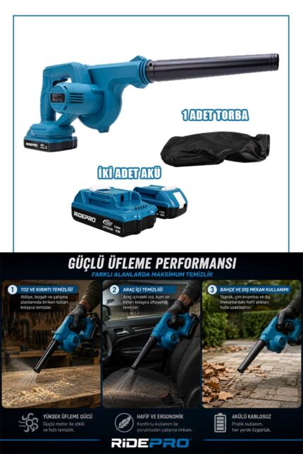 RİDEPRO HAVA ÜFLEME MAKİNESİ 21W 2 AH