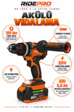 RİDEPRO RP-1005 TURBO PROFESYONEL ŞARJLI 4'LÜ SET - Görsel 3