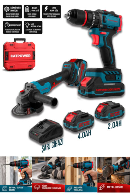 CATPOWER 2 Lİ SET MATKAP VE AVUÇ TAŞLAMA 20 V