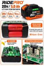 RİDEPRO RP-1005 TURBO PROFESYONEL ŞARJLI 4'LÜ SET - Görsel 6