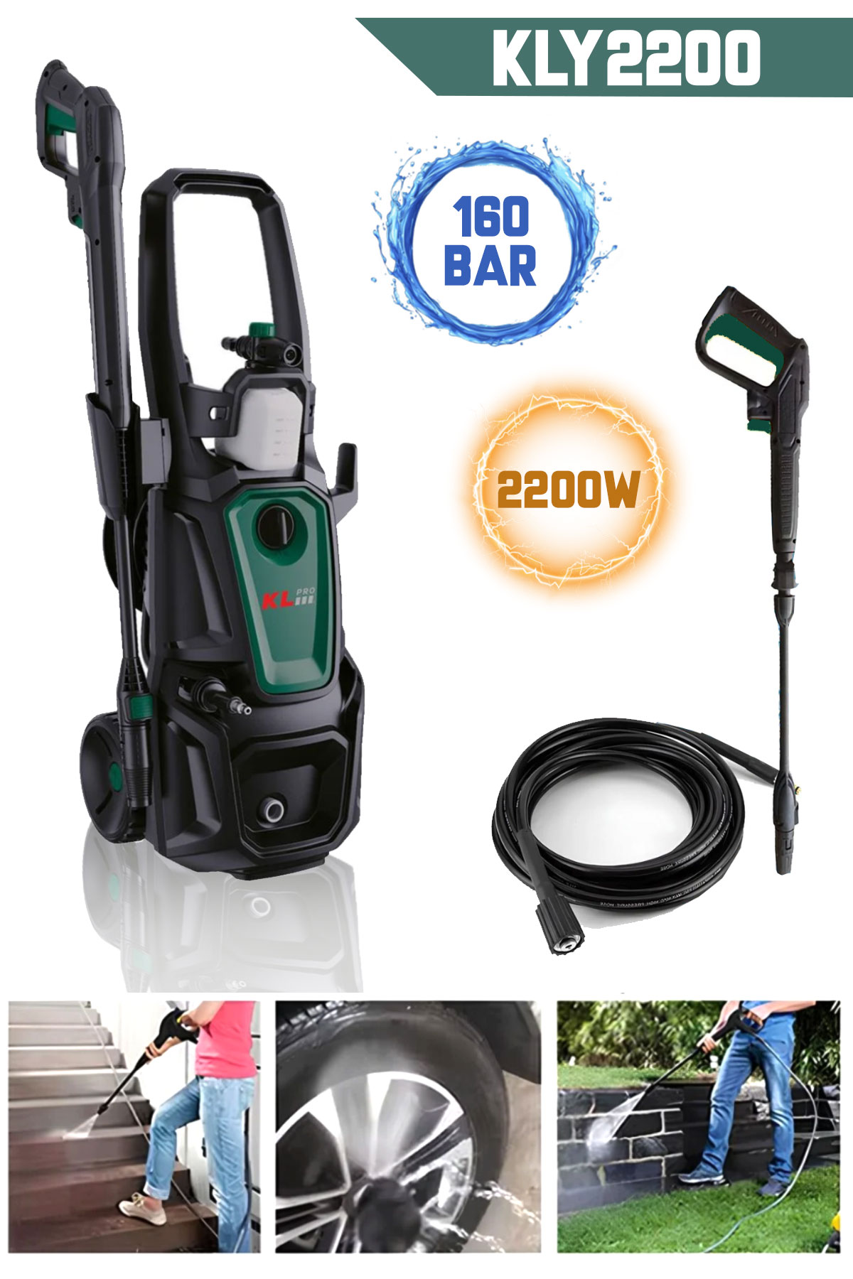 KLY2200 KALE 2200 W 160 BAR BASINÇLI YIKAMA MAKİNASI - Görsel 1