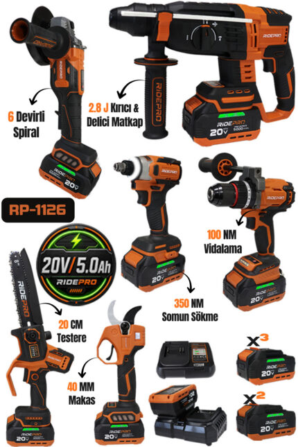 RP-1126 RİDEPRO 4'LÜ SET 350 NM'Lİ + 2'Lİ SET MAKAS VE TESTERE