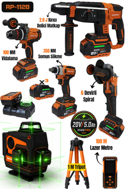RP-1128 RİDEPRO 4'LÜ SET 350 NM'Lİ + 3'LÜ SET 16 YÖNLÜ LAZER VE LAZER M