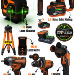 RP-1129 RİDEPRO 4'LÜ SET 800 NM'Lİ + 3'LÜ SET 16 YÖNLÜ LAZER VE LAZER M