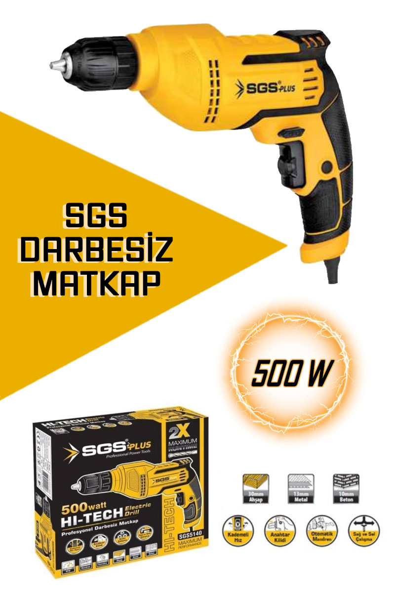 SGS5140 SGS DARBESİZ MATKAP 500W - Görsel 1