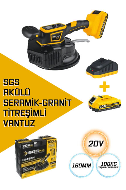 SGS AKÜLÜ SERAMİK-GRANİT TİTREŞİMLİ VANTUZ 160MM 100KG
