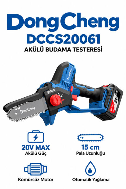 DONGCHENG DCCS20061 BUDAMA ZİNCİRLİ EL TESTERESİ 150 MM 4.0 AH