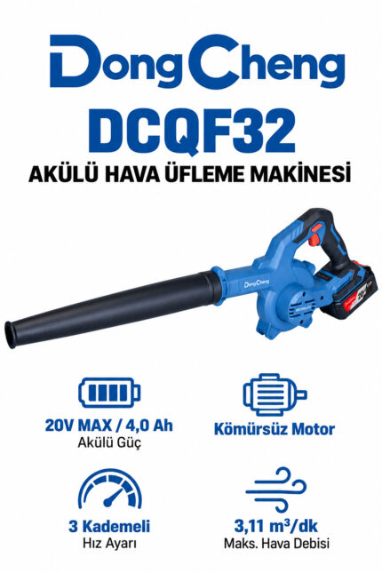 DONGCHENG DCQF32 AKÜLÜ HAVA ÜFLEME MAKİNESİ 4.0 AH