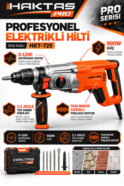 HAKTAŞ HKT725 ELEKTRİKL HİLTİ 28 MM