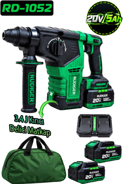 RUDIGER RD-1052 ŞARJLI KIRICI DELİCİ MATKAP 3.4 J