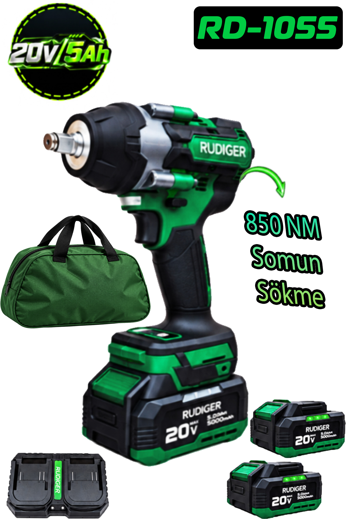 RD-1055 RUDIGER RD-1055 850 NM ŞARJLI SOMUN SÖKME SETİ - Görsel 1