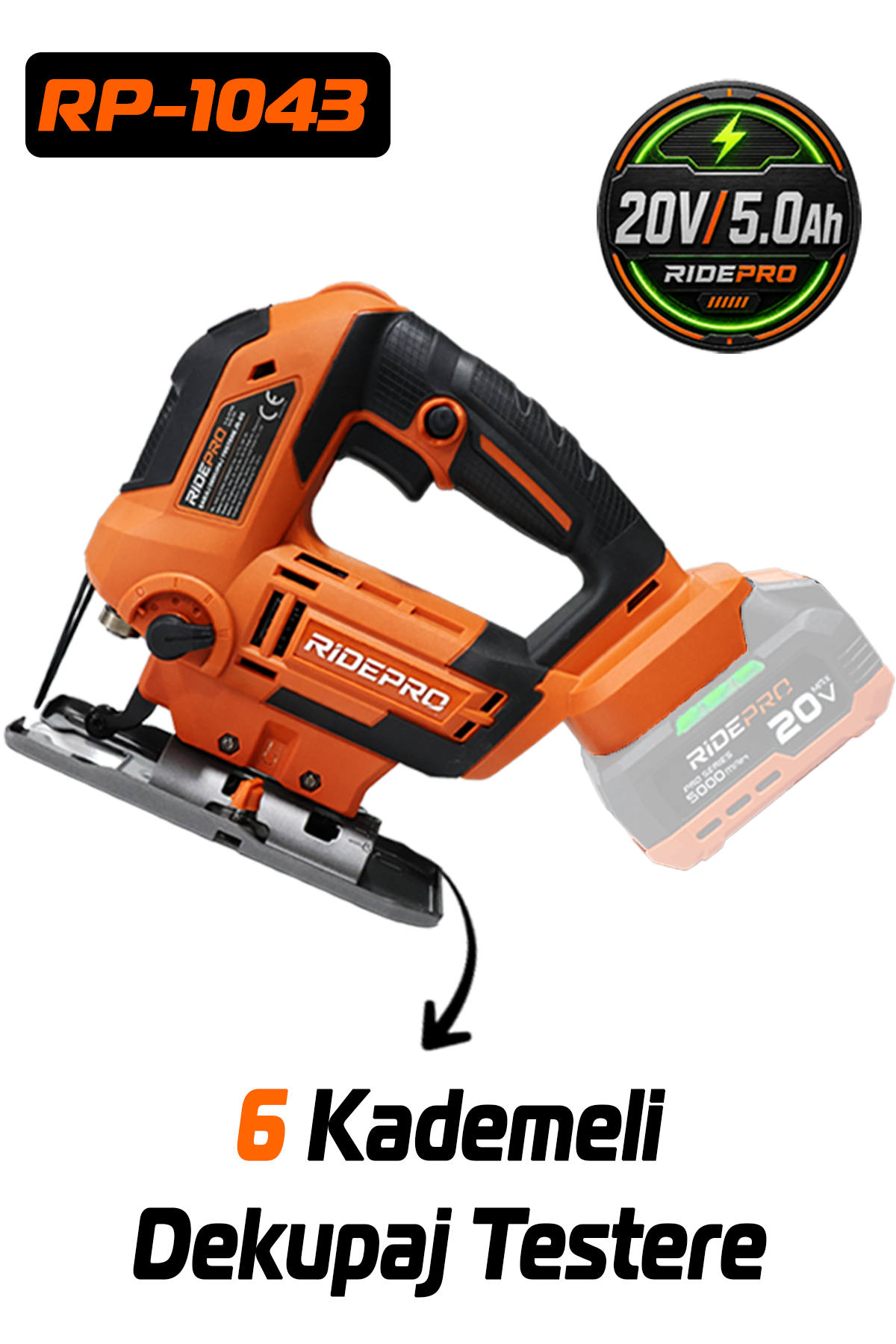 RP-1043 RİDEPRO RP-1043 6 KADEMELİ ŞARJLI DEKUPAJ TESTERE SOLO MAKİNE - Görsel 1