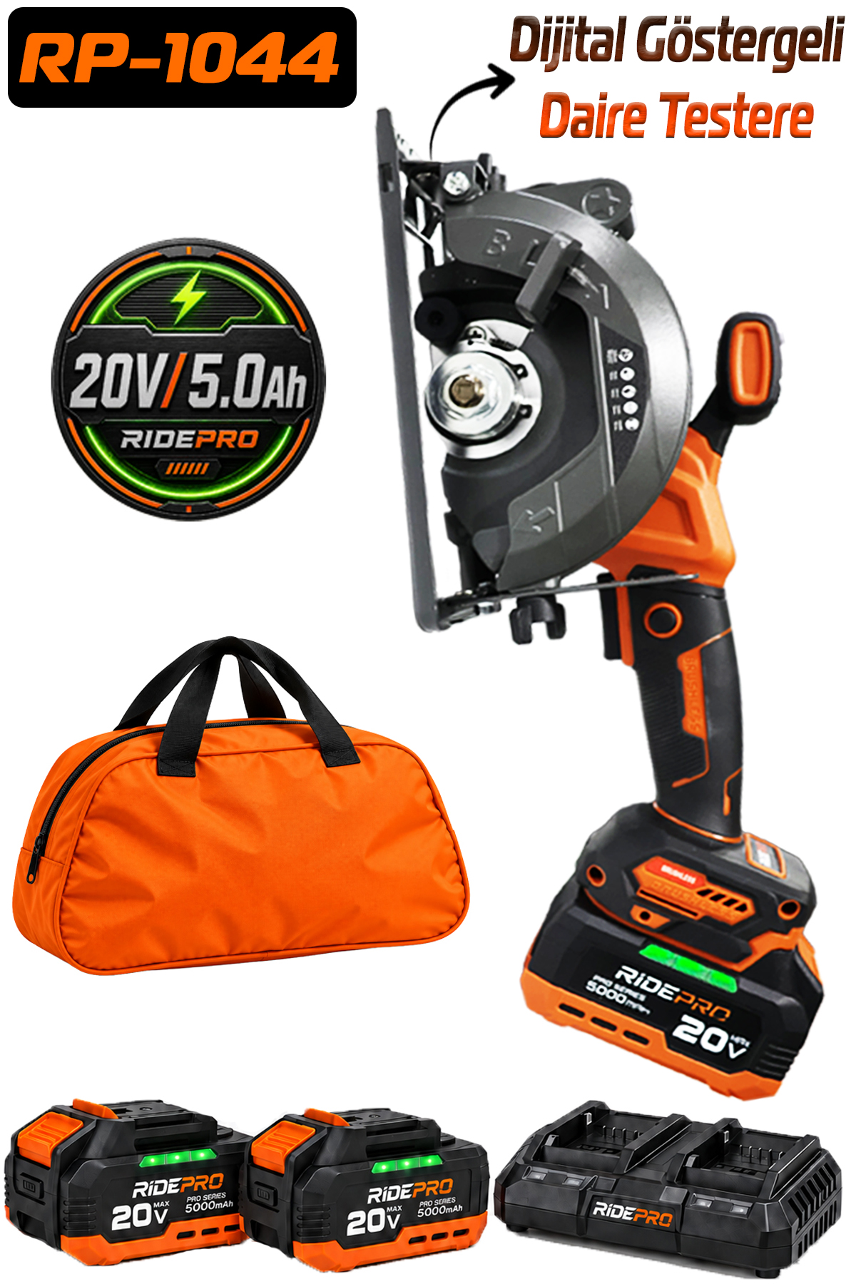 RP-1044 RİDEPRO RP-1044 DİJİTAL GÖSTERGELİ ŞARJLI DAİRE TESTERE - Görsel 1