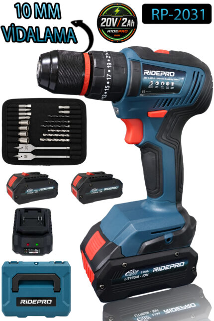 RİDEPRO RP-2031 10 MM VİDALAMA MATKAP 20V 3 AH